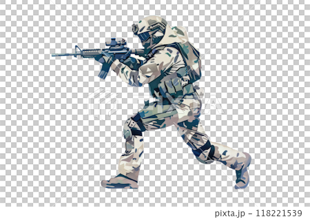 Biomorphic Stealth Trooper : A soldier with a camouflaging exoskeleton, merging with the environment, on a pure white stage. Biomorphic Stealth Trooper : A soldier with a camouflaging exoskeleton, merging with the environment, on a pure white stage. 118221539