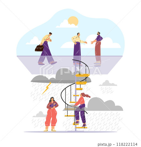 Glass ceiling concept vector illustration set 118222114