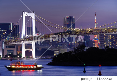 都市夜景　東京湾 118222381