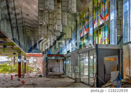 Abandoned pachinko parlour. Kaga City, Japan 118222639
