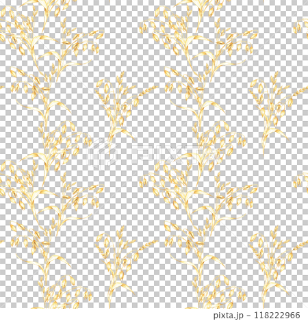 Oats stalks seamless pattern. Golden oat and herbs bouquets. Avena sativa watercolor clipart. Illustration Perfect for textile design, rustic-themed packaging, eco-friendly branding, scrapbooking Oats stalks seamless pattern. Golden oat and herbs bouquets. Avena sativa watercolor clipart. Illustration Perfect for textile design, rustic-themed packaging, eco-friendly branding, scrapbooking 118222966