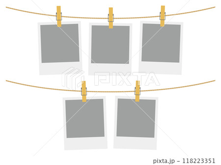 インスタントフィルムのフレームイラスト_3枚と2枚 インスタントフィルムのフレームイラスト_3枚と2枚 118223351