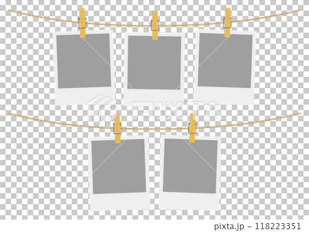 インスタントフィルムのフレームイラスト_3枚と2枚 インスタントフィルムのフレームイラスト_3枚と2枚 118223351