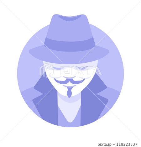 Incognito and Secret Spy Man in Hat and Coat Vector Illustration Incognito and Secret Spy Man in Hat and Coat Vector Illustration 118223537