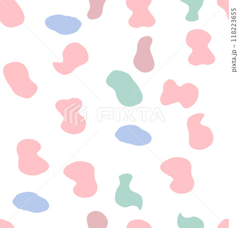 Groovy Lava Lamp Seamless Pattern. Psychedelic Fluid Drops Vector Background in 1970s Hippie Retro Style 118223655