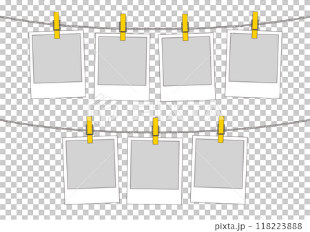 インスタントフィルムの線画のフレームイラスト_4枚と3枚 118223888