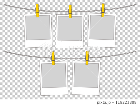 Instant film line drawing frame illustrations_3 and 2 Instant film line drawing frame illustrations_3 and 2 118223889