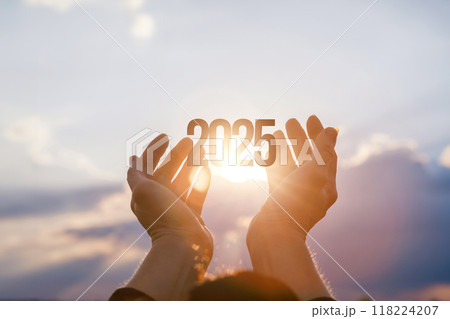 The concept of the onset of the new year 2025. 118224207