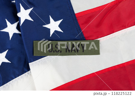 U.S. Navy Branch Tape on national USA flag 118225122