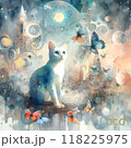 光の輪と蝶と猫 118225975