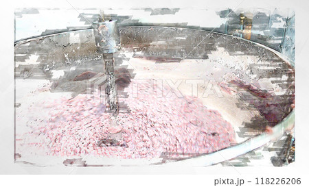 スケッチ風 スケッチ イラスト 和菓子 饅頭 作り方 調理過程 料理 手作り デザート 118226206