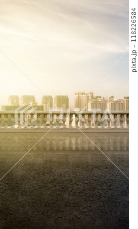 A city skyline view from a balcony A city skyline view from a balcony 118226584
