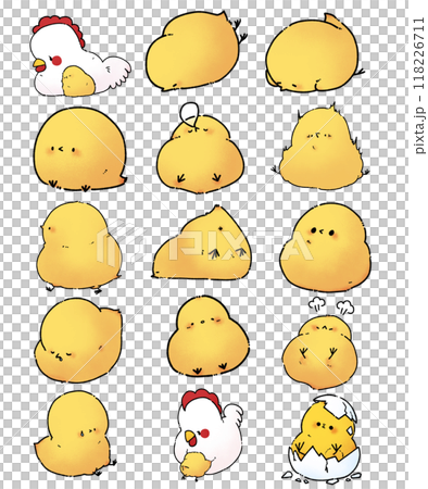 ひよこ　にわとり　まとめイラスト 118226711