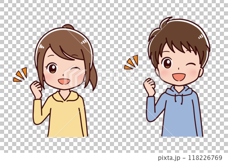 男人和女人做膽量姿勢的插圖 男人和女人做膽量姿勢的插圖 118226769