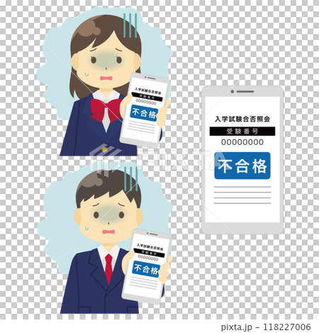 Illustration of successful exam results (web, failed) 118227006