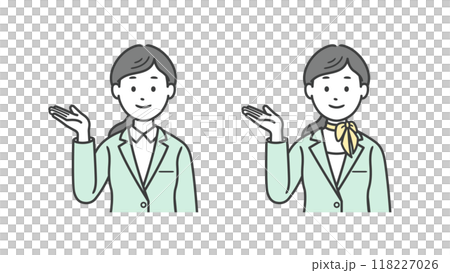 一位女商人提供指導的上半身插圖 118227026