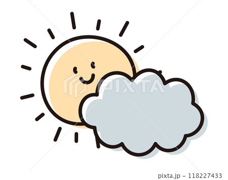 手描きの天気_晴れのち曇りさん 118227433