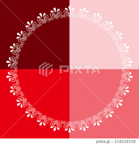 レース模様の円形のフレーム レース模様の円形のフレーム 118228338