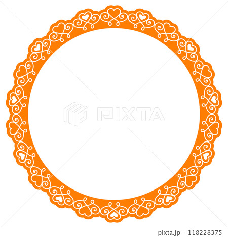 レース模様の円形のフレーム レース模様の円形のフレーム 118228375