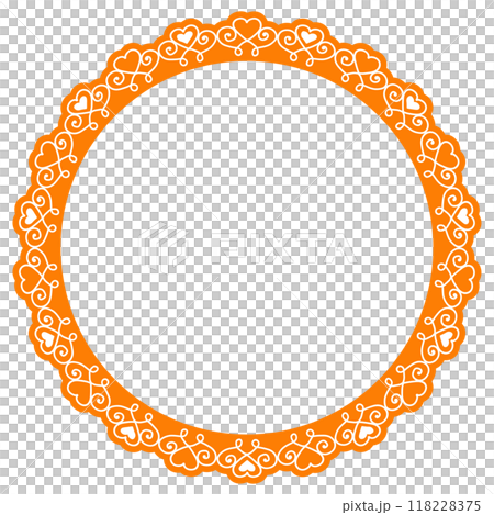 帶有蕾絲圖案的圓形框架 118228375