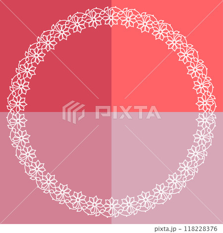 レース模様の円形のフレーム レース模様の円形のフレーム 118228376