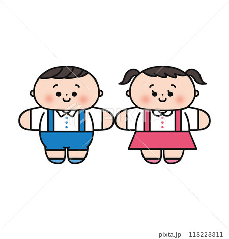 手を繋いだ男の子と女の子 118228811