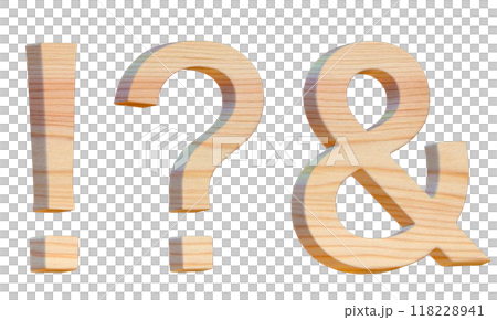 Wood textured symbols set 118228941