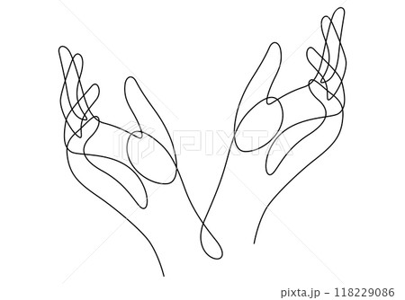 caring hands one line drawing continuous minimalist 118229086