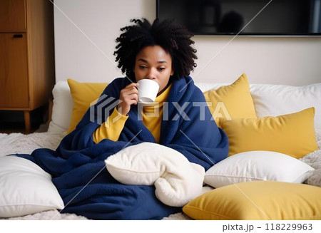 Cozy Morning Coffee Moment Generated by AI 118229963