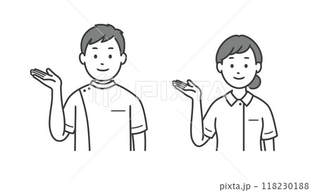 案内をする看護師男の上半身イラスト 118230188