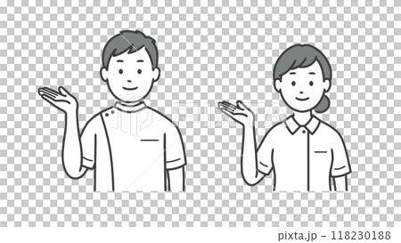 案内をする看護師男の上半身イラスト 118230188