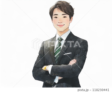 水彩画で描かれた男性のイラスト 水彩画で描かれた男性のイラスト 118230441