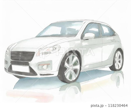 水彩画で描かれた車 118230464