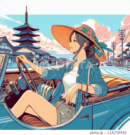観光を楽しむ女性 118230492