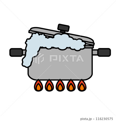 吹きこぼれている鍋 118230575