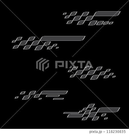Outline black checkered patterns set 118230835