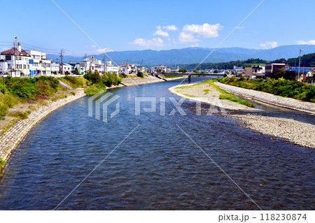 大橋(大橋歩道橋)／天竜川より上流方向を望む(長野県伊那市)【2024.9】 118230874