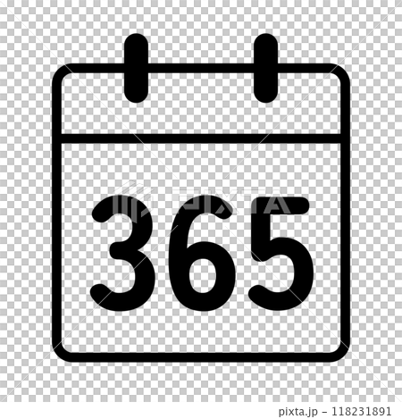 カレンダーアイコン(年間365日)、線幅修正可能 カレンダーアイコン(年間365日)、線幅修正可能 118231891