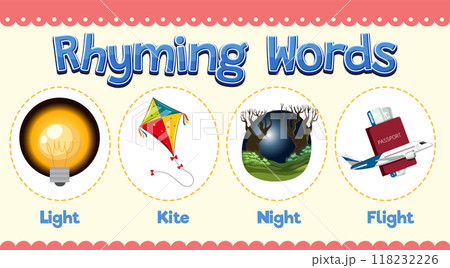 Rhyming Words Illustration 118232226