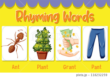Rhyming Words Illustration Rhyming Words Illustration 118232259