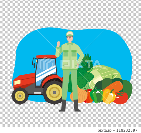 農産物と農家の男性 農産物と農家の男性 118232397