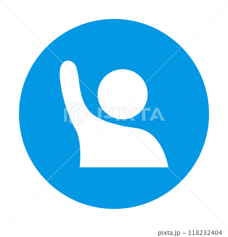 Human raised hand icon vector for your web site design, logo, app, UI. illustration 118232404