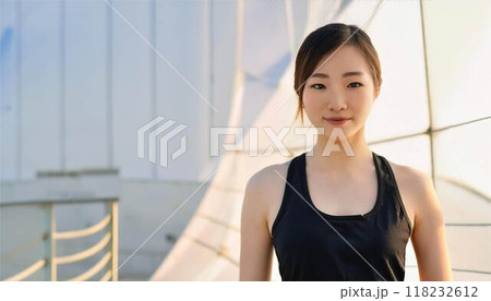 若い女性　人物　トレーナー　スポーツジム 118232612
