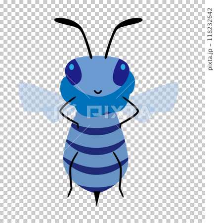 正面を向いたブルービー、青い蜂 118232642