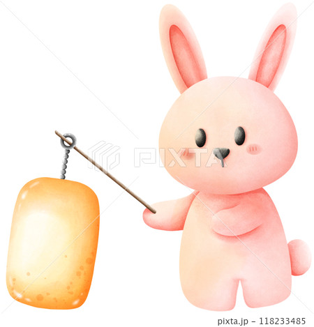 Rabbit holding a lantern 118233485