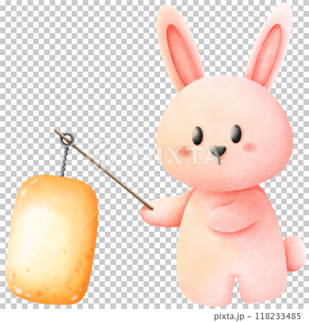 Rabbit holding a lantern 118233485