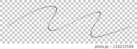 ゆるやかにウェーブする細い線 - 黒いシンプルでおしゃれな装飾のデザインパーツ素材 118233588