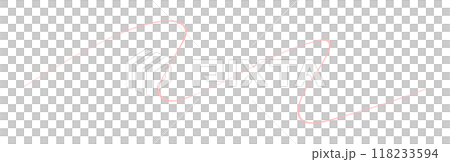 ゆるやかにウェーブする細い線 - ピンク色のシンプルでおしゃれな装飾のデザインパーツ素材 ゆるやかにウェーブする細い線 - ピンク色のシンプルでおしゃれな装飾のデザインパーツ素材 118233594