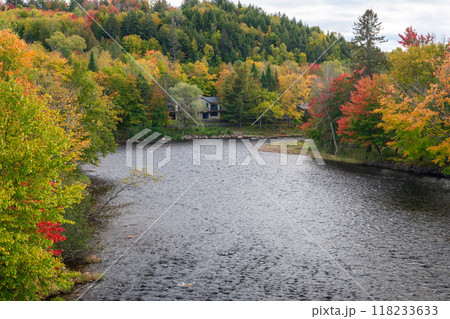 Devil's River (Diable River) autumn scenery. Mont-Tremblant National Park, Quebec, Canada. 118233633