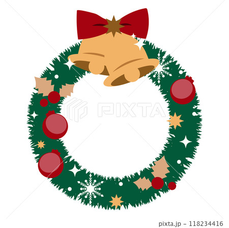 クリスマスリースのイラスト 118234416